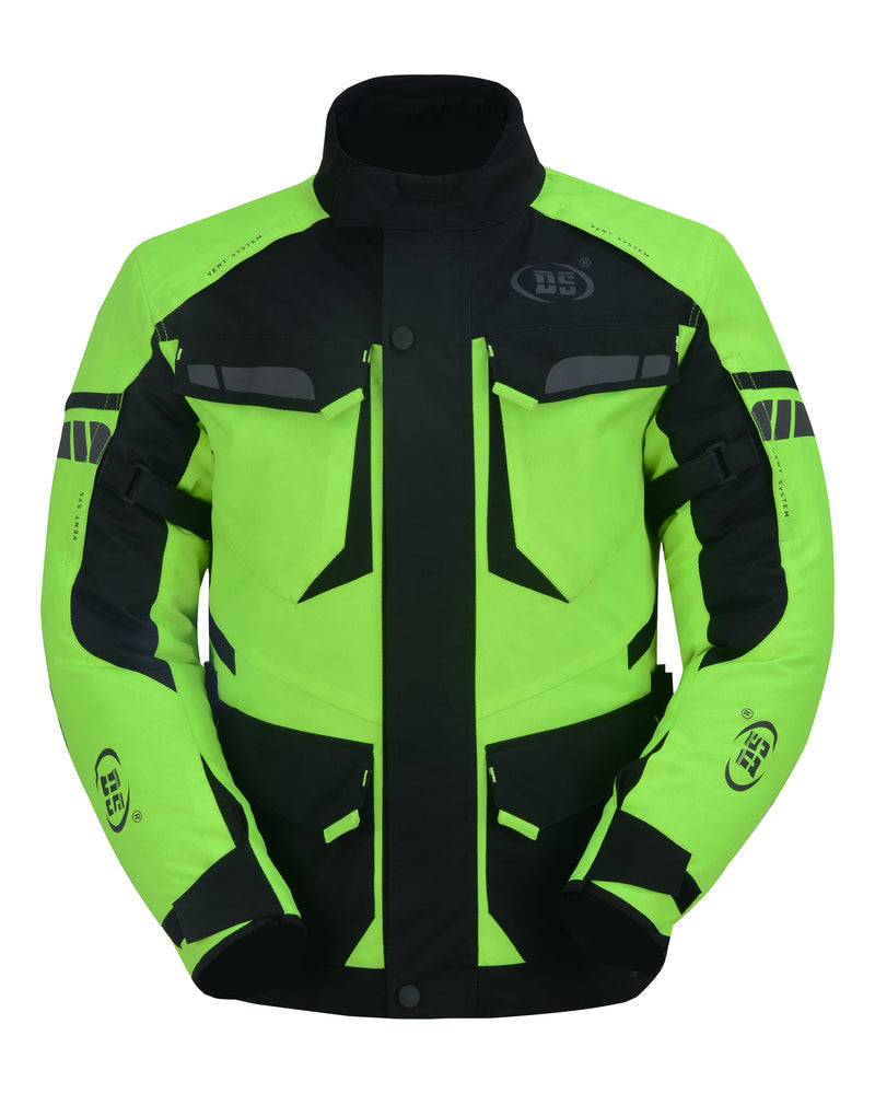 DS4616 Advance Touring Textile Motorcycle Jacket for Men - Hi-Vis-Daniel Smart Mfg - Retail