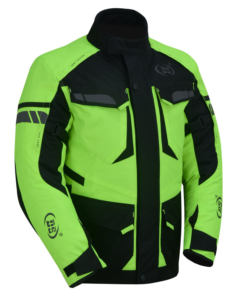 DS4616 Advance Touring Textile Motorcycle Jacket for Men - Hi-Vis-Daniel Smart Mfg - Retail