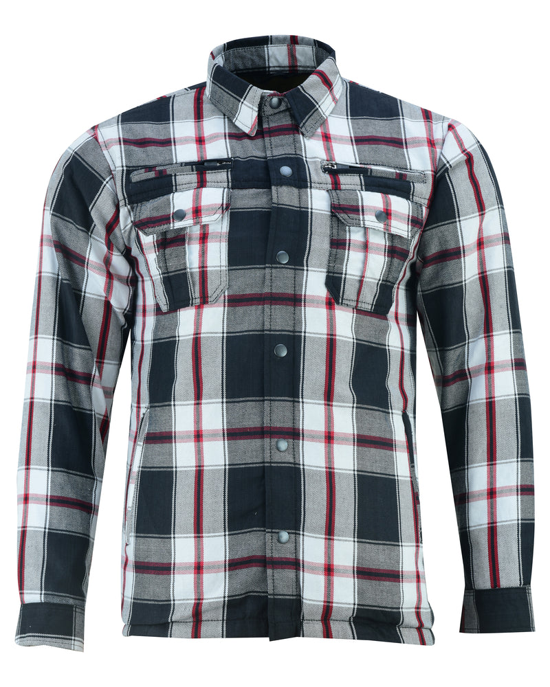 DS4672 Armored Flannel Shirt - Black, White & Red-Daniel Smart Mfg - Retail