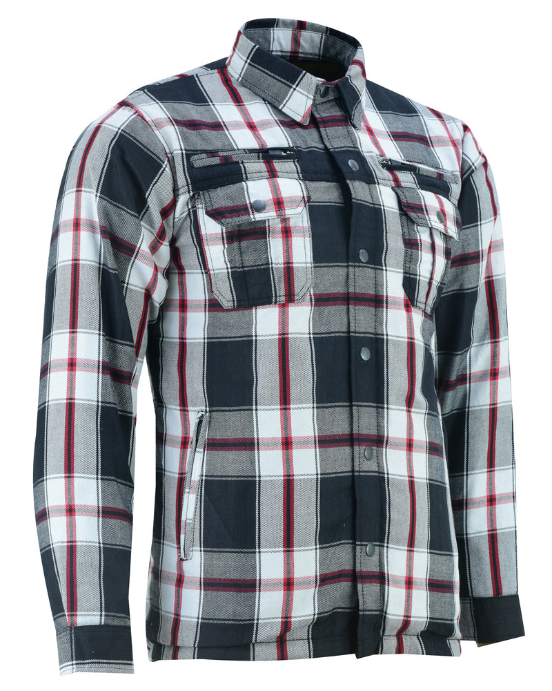 DS4672 Armored Flannel Shirt - Black, White & Red-Daniel Smart Mfg - Retail