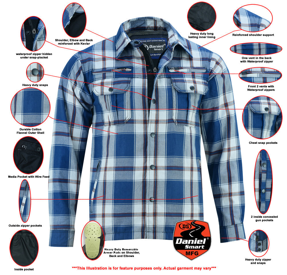 Armored Mens Flannel Shirt Daniel Smart Manufacturing