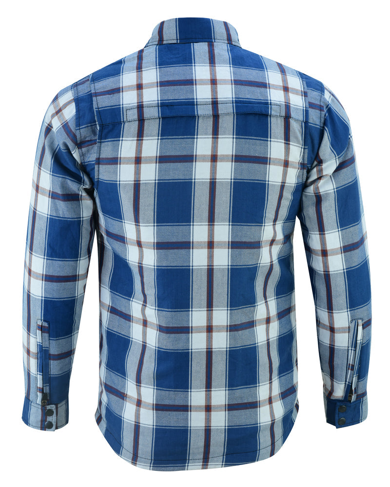 DS4673 Armored Flannel Shirt - Blue, White & Maroon-Daniel Smart Mfg - Retail