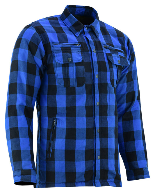 DS4674 Armored Flannel Shirt - Blue-Daniel Smart Mfg - Retail