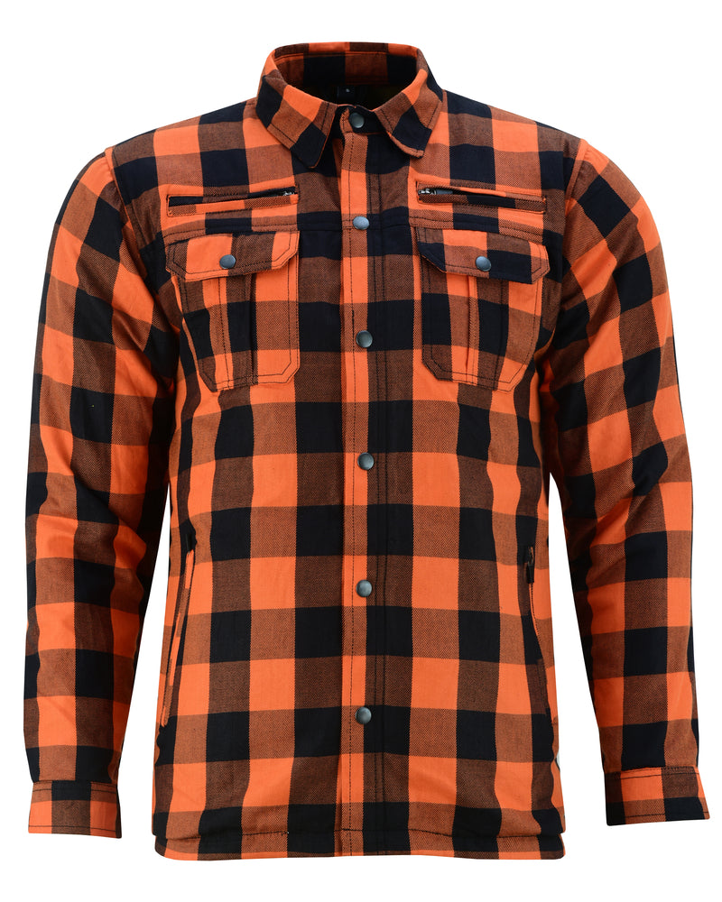 DS4675 Armored Flannel Shirt - Orange-Daniel Smart Mfg - Retail