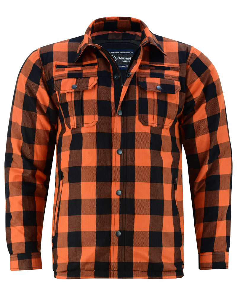 DS4675 Armored Flannel Shirt - Orange-Daniel Smart Mfg - Retail