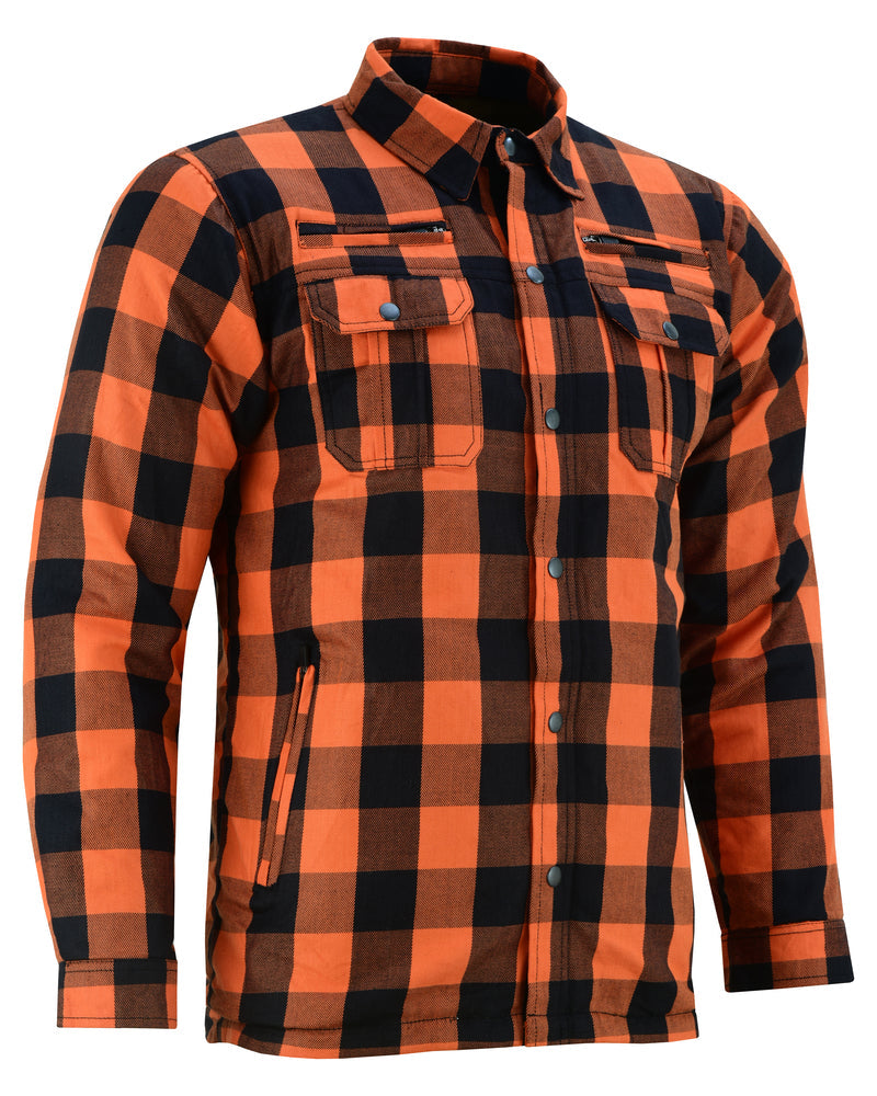 DS4675 Armored Flannel Shirt - Orange-Daniel Smart Mfg - Retail