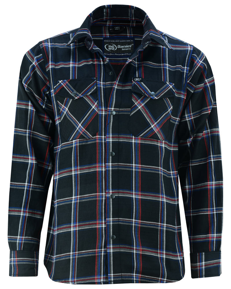 DS4680 Flannel Shirt - Black, Red and Blue-Daniel Smart Mfg - Retail