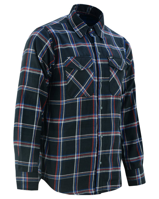 DS4680 Flannel Shirt - Black, Red and Blue-Daniel Smart Mfg - Retail