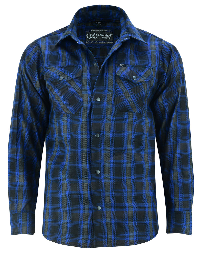 DS4681 Flannel Shirt - Daze Blue and Black-Daniel Smart Mfg - Retail