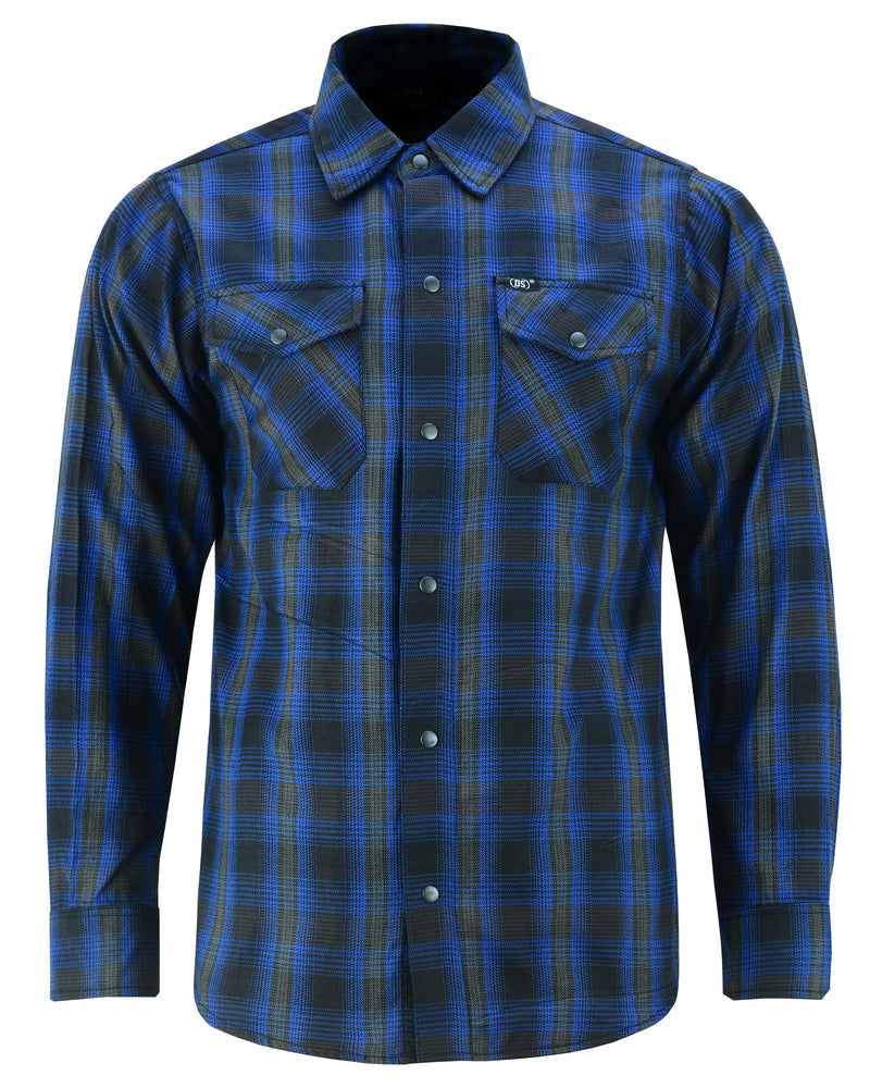 DS4681 Flannel Shirt - Daze Blue and Black-Daniel Smart Mfg - Retail