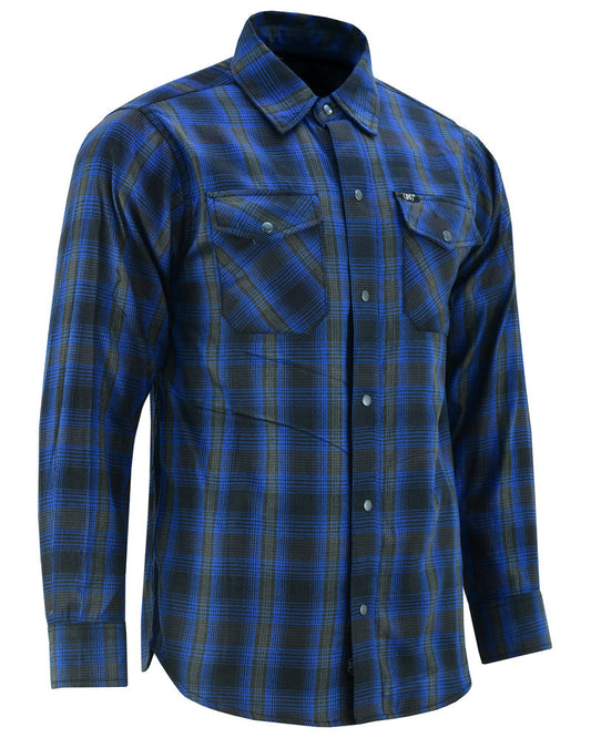 DS4681 Flannel Shirt - Daze Blue and Black-Daniel Smart Mfg - Retail