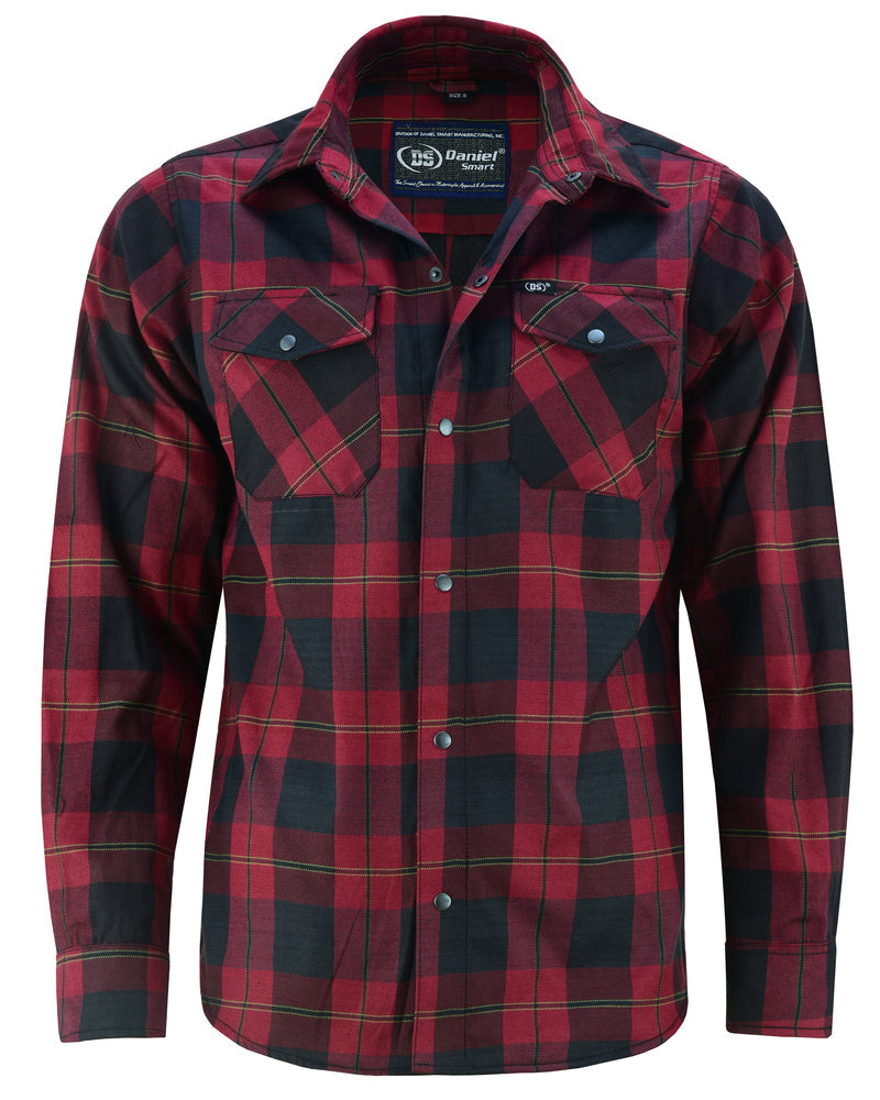 DS4682 Flannel Shirt - Red and Black-Daniel Smart Mfg - Retail