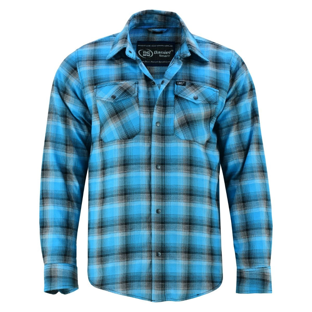 DS4683 Flannel Shirt - Blue and Black Shaded-Daniel Smart Mfg - Retail