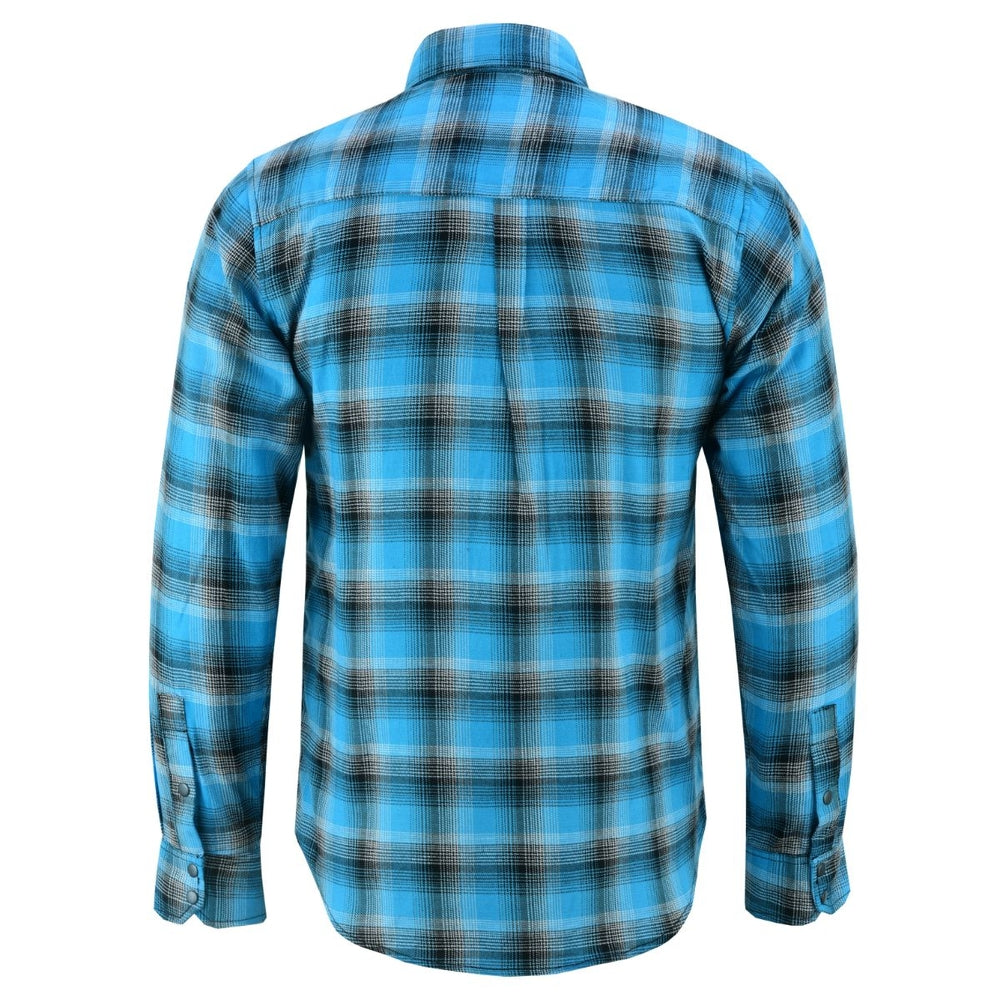 DS4683 Flannel Shirt - Blue and Black Shaded-Daniel Smart Mfg - Retail