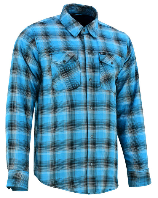 DS4683 Flannel Shirt - Blue and Black Shaded-Daniel Smart Mfg - Retail