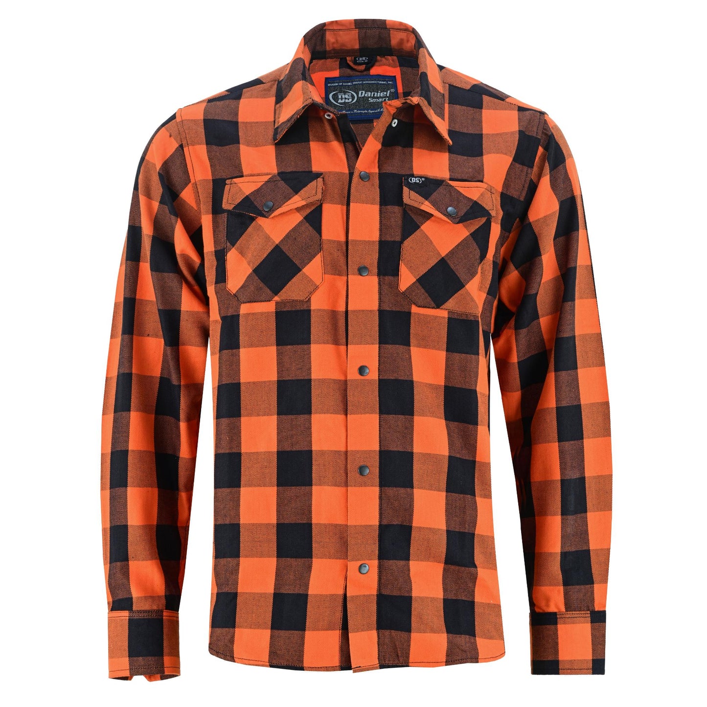 DS4684 Flannel Shirt - Orange and Black-Daniel Smart Mfg - Retail