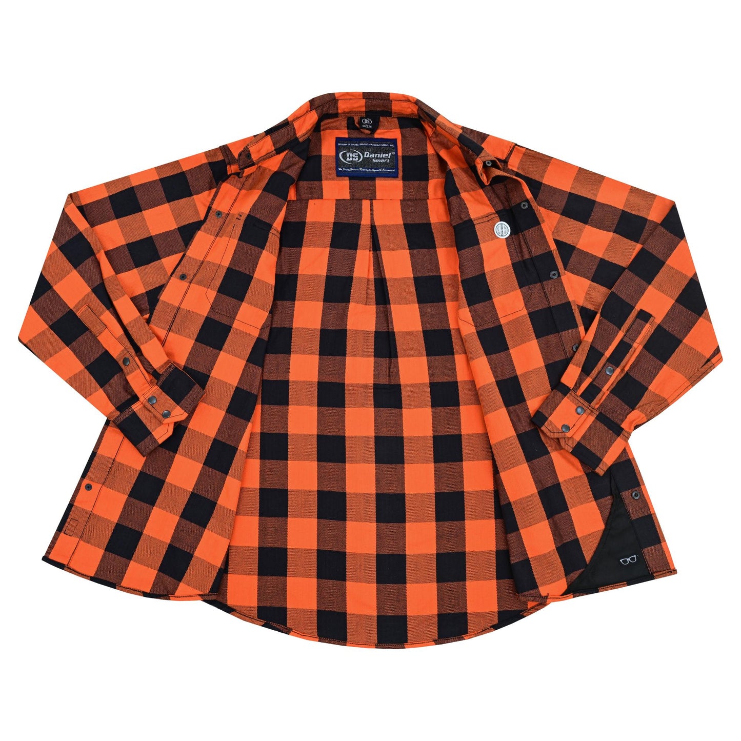 DS4684 Flannel Shirt - Orange and Black-Daniel Smart Mfg - Retail