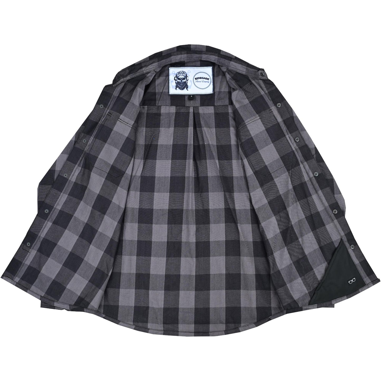 DS4685 Flannel Shirt - Gray and Black-Daniel Smart Mfg - Retail