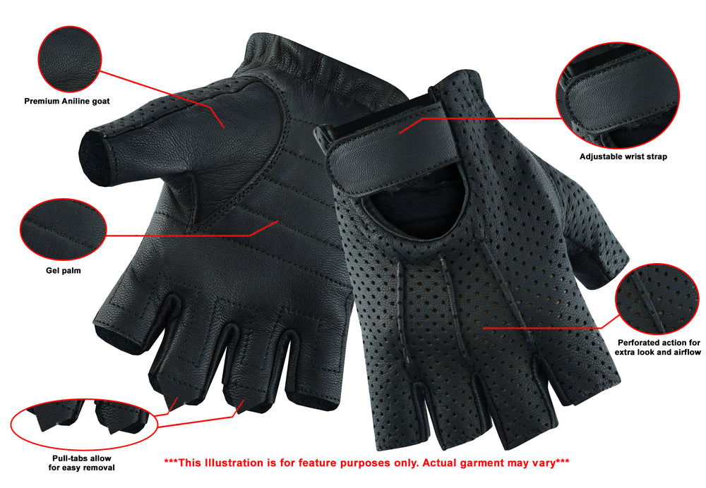 DS5 Women's Tough Perforated Fingerless Glove-Daniel Smart Mfg - Retail