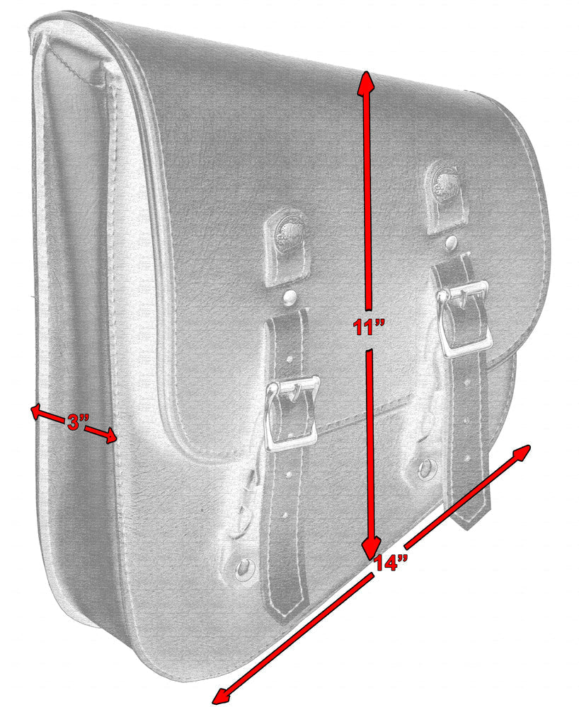 DS5010L Left Side Synthetic Leather Swing Arm Bag W/ Buffalo Snaps-Swingarm Bags-Daniel Smart Mfg - Retail