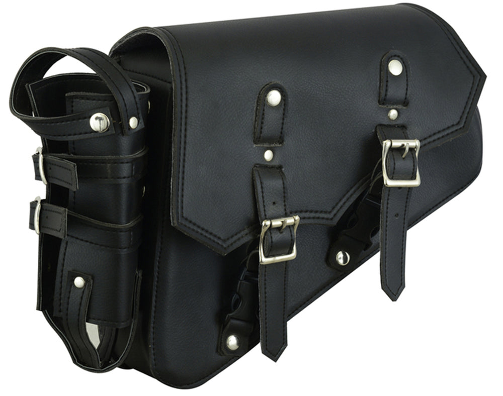 DS5011L Left Side Synthetic Leather Swing Arm Bag w/Bottle Holder-Daniel Smart Mfg - Retail