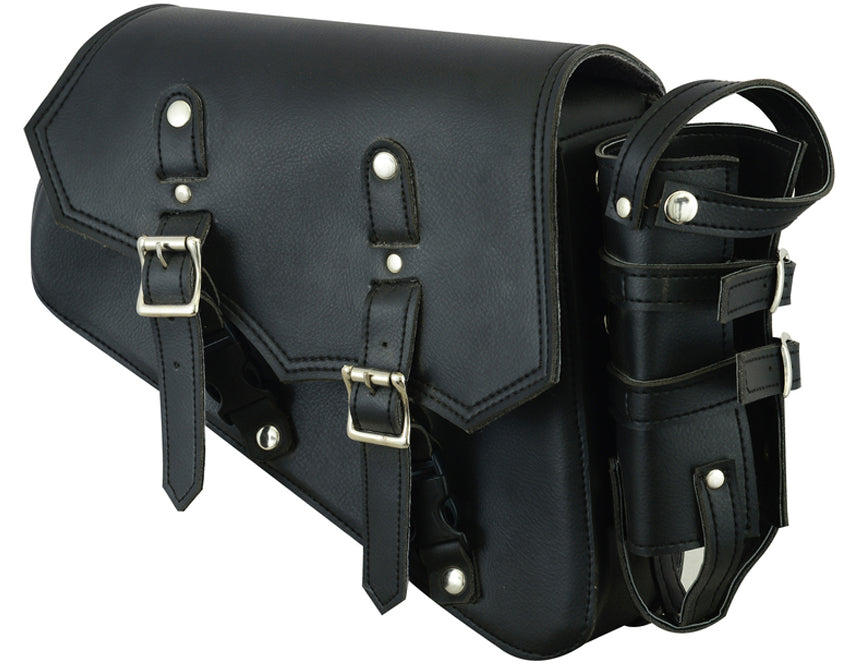 IronSide - Right Side Synthetic Leather Swing Arm Bag w/ Bottle Holder