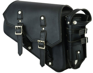 IronSide - Right Side Synthetic Leather Swing Arm Bag w/ Bottle Holder