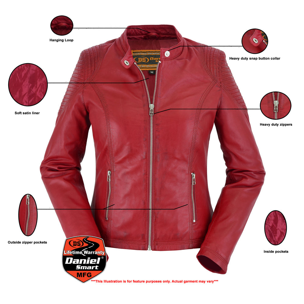 DS5501 Cabernet - Women's Fashion Leather Jacket-Daniel Smart Mfg - Retail