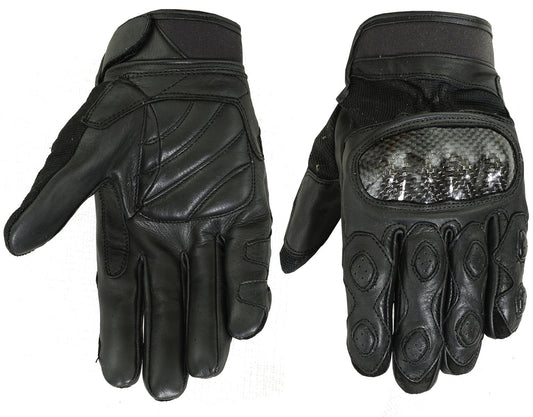 DS55BK Leather/ Textile Sporty Glove-Daniel Smart Mfg - Retail