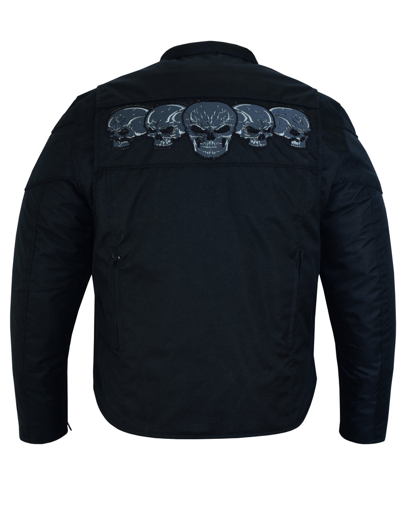 DS600 Men's Textile Scooter Style Jacket w/ Reflective Skulls-Daniel Smart Mfg - Retail