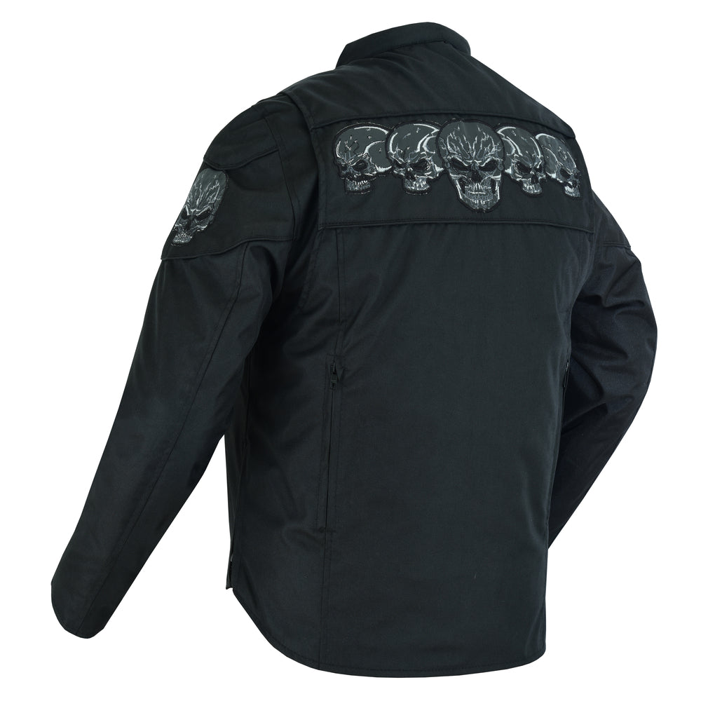 DS600 Men's Textile Scooter Style Jacket w/ Reflective Skulls-Daniel Smart Mfg - Retail