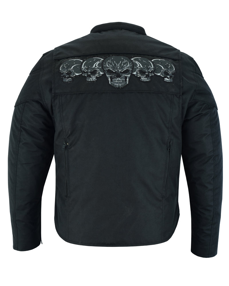 DS600 Men's Textile Scooter Style Jacket w/ Reflective Skulls-Daniel Smart Mfg - Retail