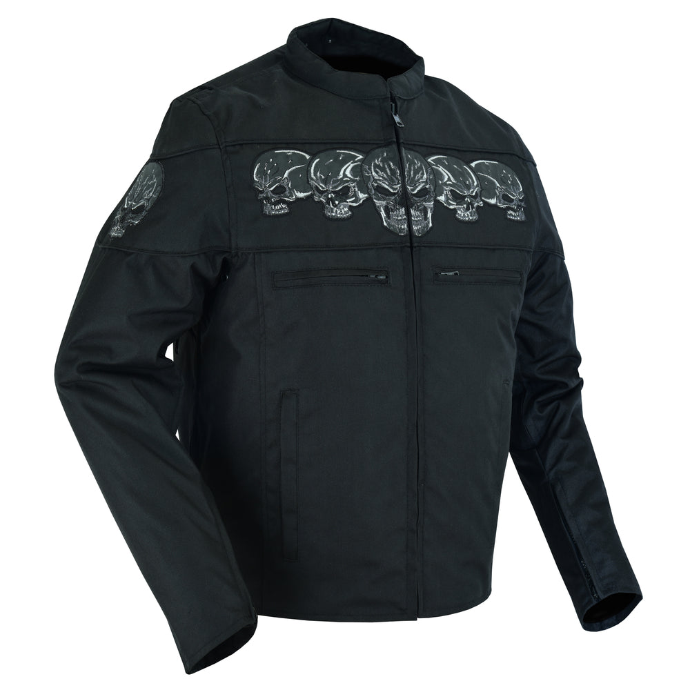 DS600 Men's Textile Scooter Style Jacket w/ Reflective Skulls-Daniel Smart Mfg - Retail