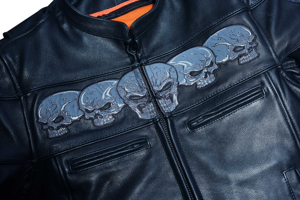 DS700 Men's Scooter Jacket w/Reflective Skulls-Daniel Smart Mfg - Retail