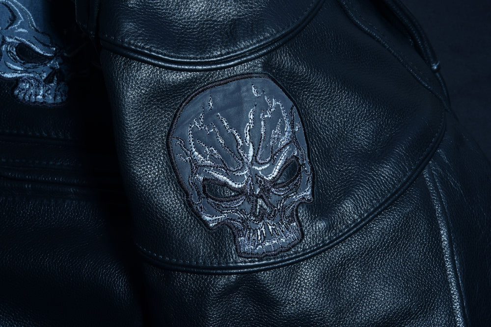 DS700 Men's Scooter Jacket w/Reflective Skulls-Daniel Smart Mfg - Retail