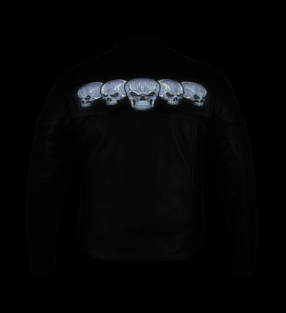 DS700 Men's Scooter Jacket w/Reflective Skulls-Daniel Smart Mfg - Retail