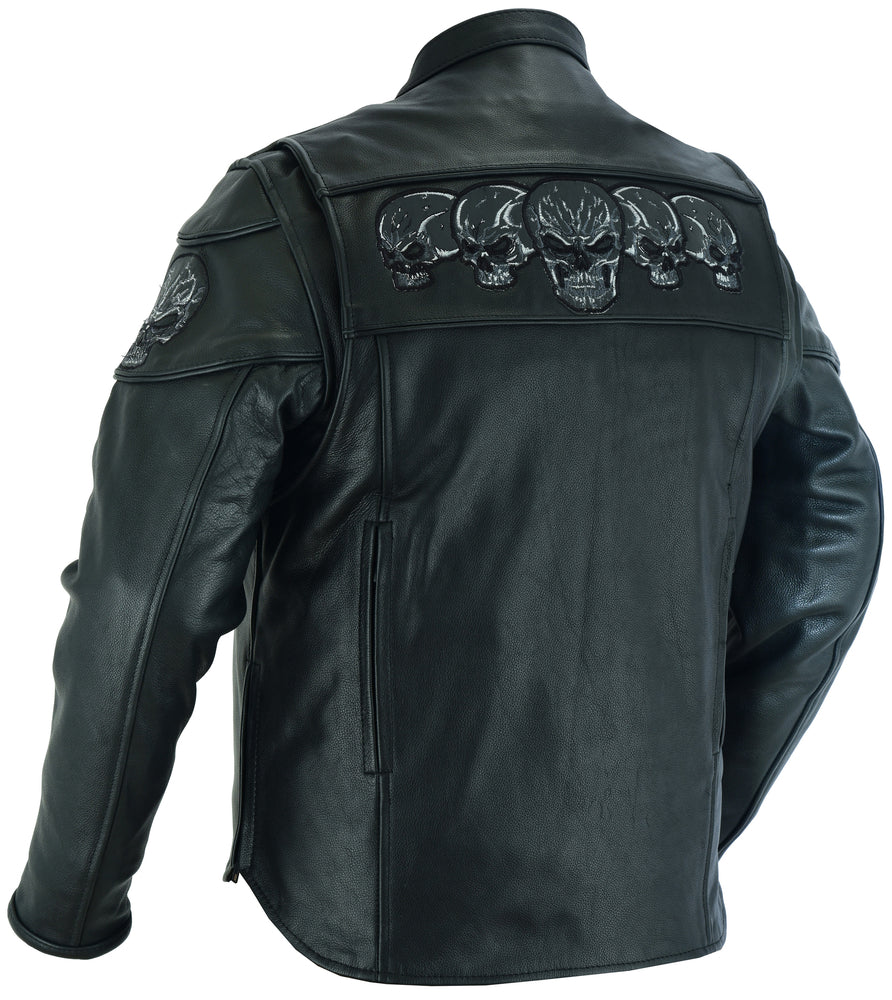 DS700 Men's Scooter Jacket w/Reflective Skulls-Daniel Smart Mfg - Retail