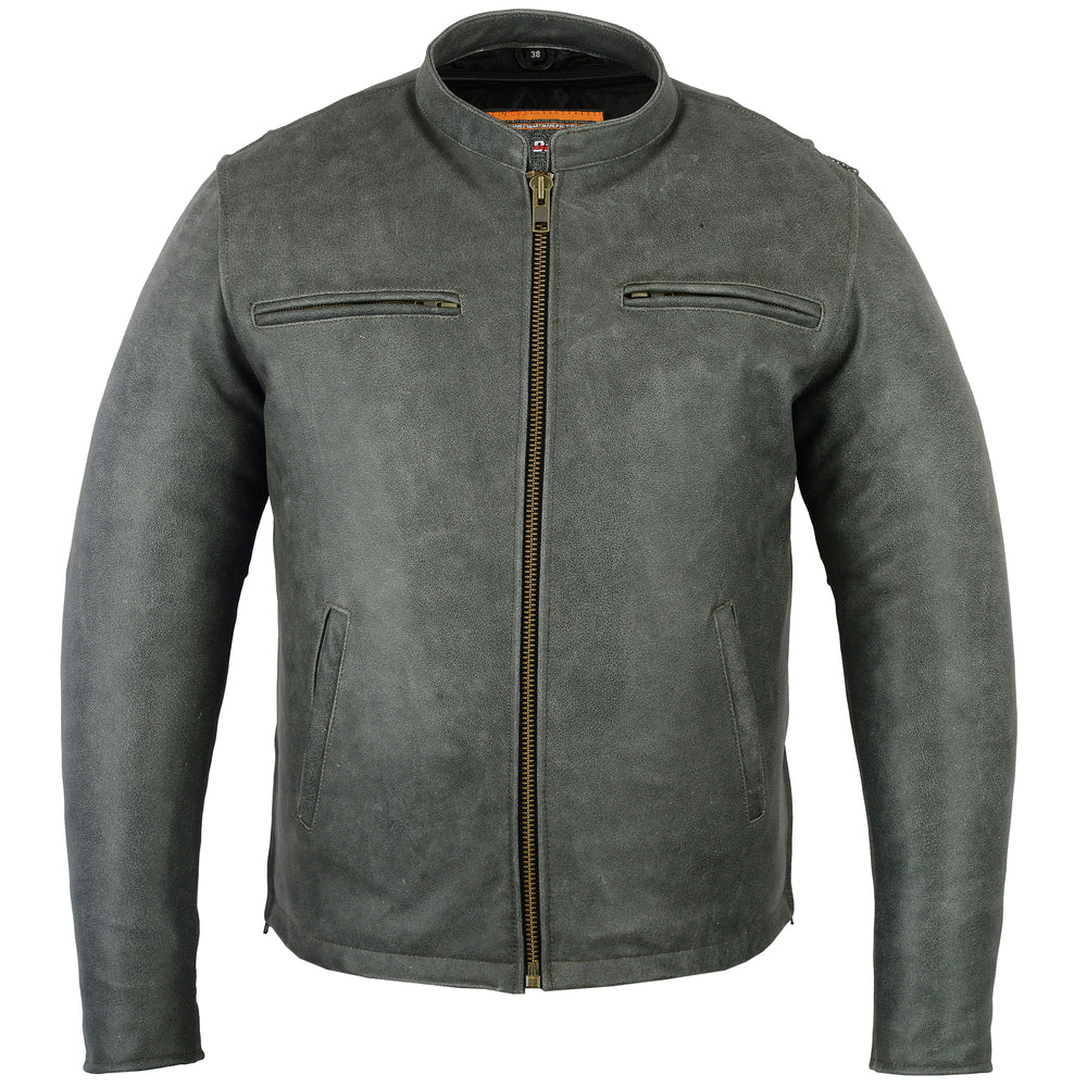 DS709 Men's Sporty Cruiser Jacket (GRAY)-Daniel Smart Mfg - Retail