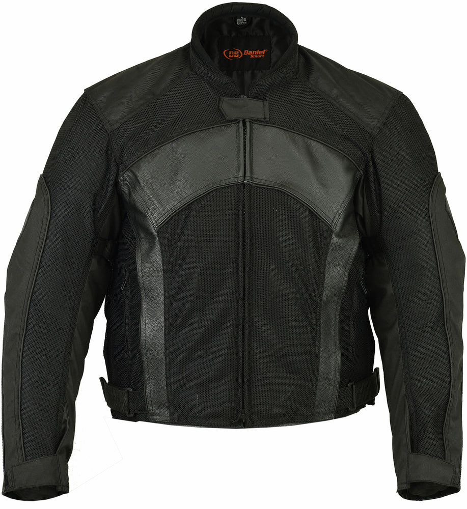 DS750BK Men's Mesh/ Leather Padded Jacket-Daniel Smart Mfg - Retail