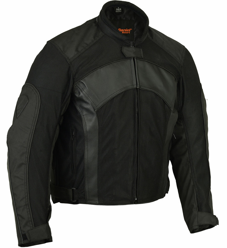 DS750BK Men's Mesh/ Leather Padded Jacket-Daniel Smart Mfg - Retail