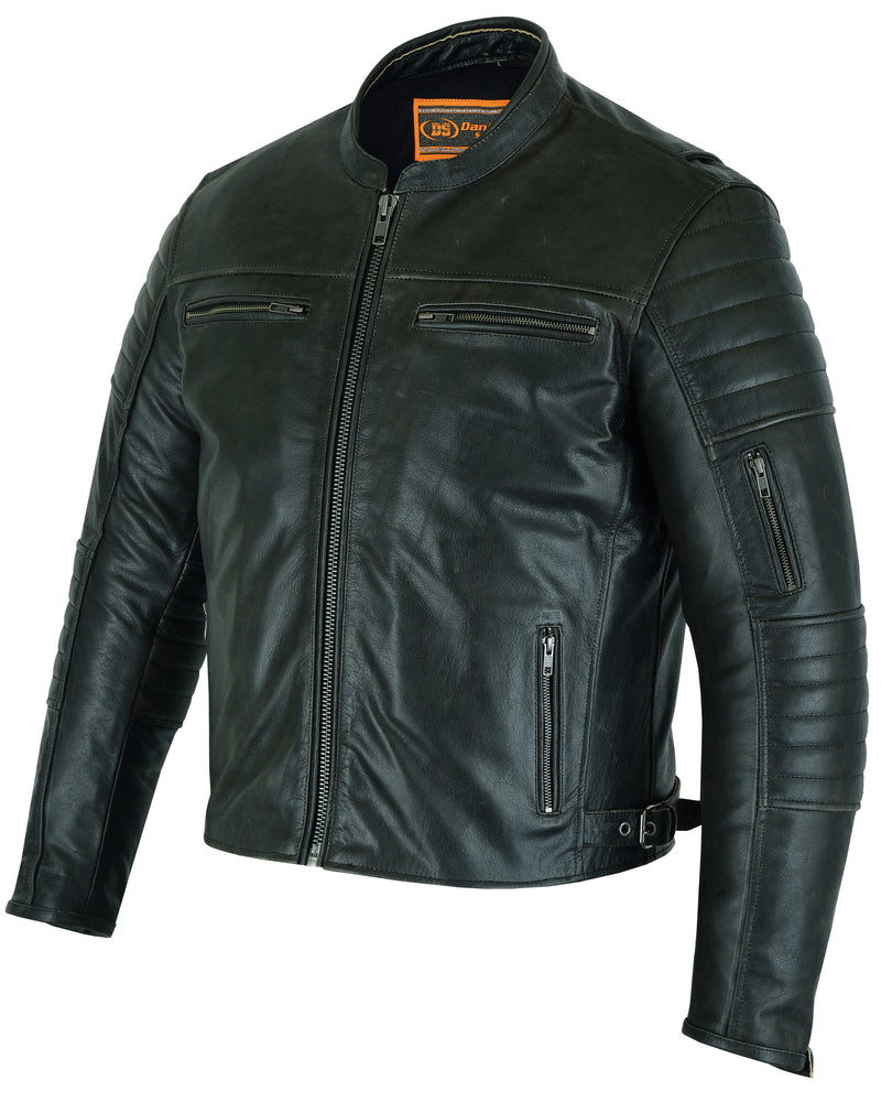 DS754 Men's Modern Crossover Scooter Jacket - Gun Metal Brown-Daniel Smart Mfg - Retail