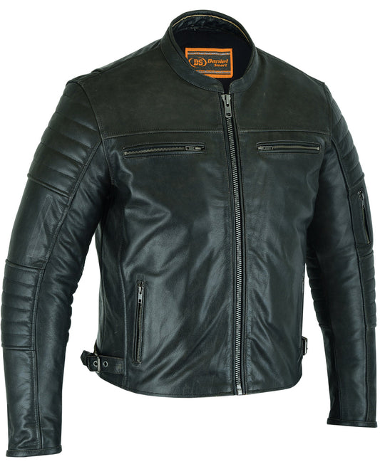 DS754 Men's Modern Crossover Scooter Jacket - Gun Metal Brown-Daniel Smart Mfg - Retail