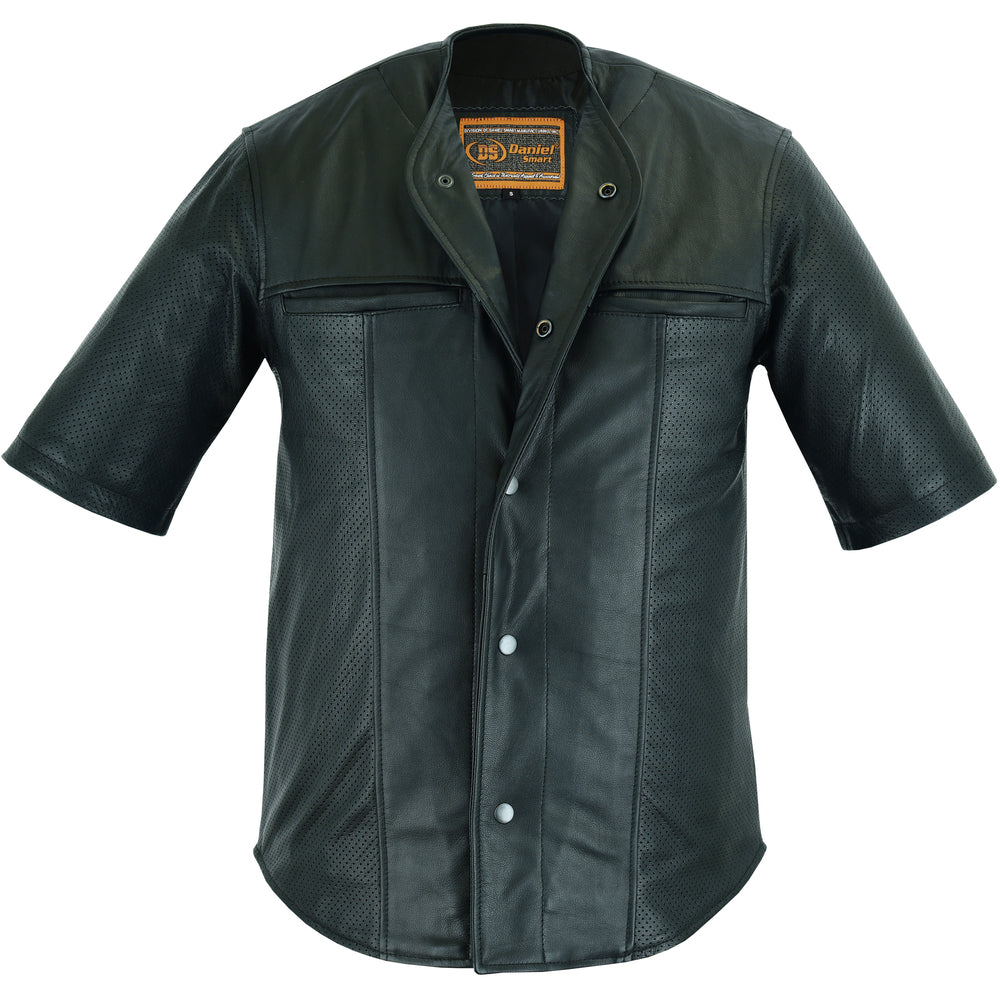 DS775 Leather Baseball Motorcycle Shirt-Daniel Smart Mfg - Retail