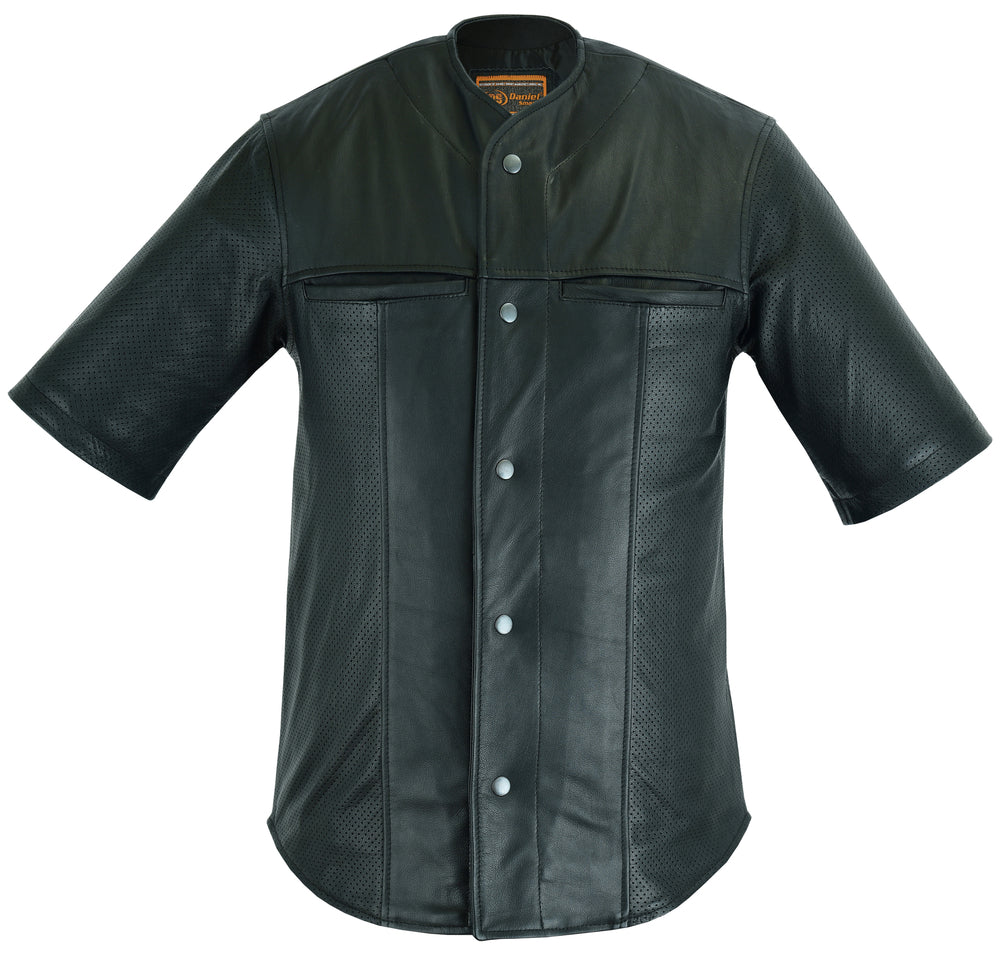 DS775 Leather Baseball Motorcycle Shirt-Daniel Smart Mfg - Retail