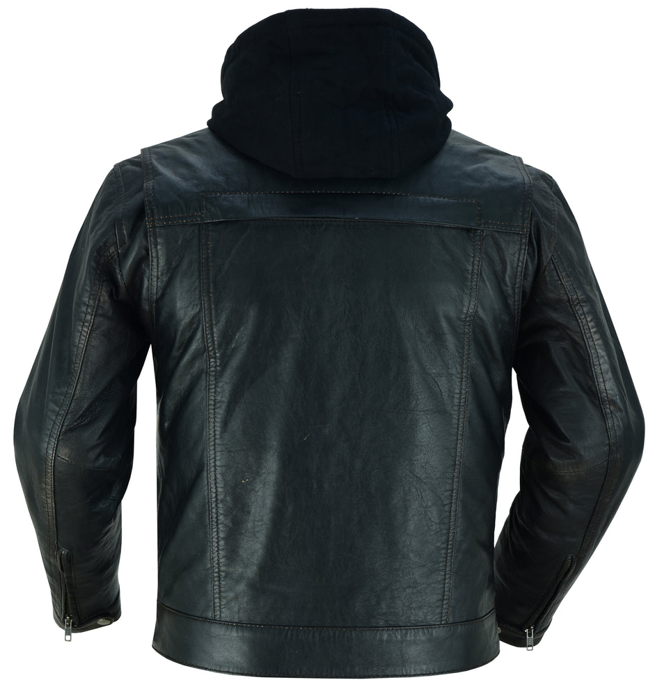 DS782 Men's Lightweight Drum Dyed Distressed Naked Lambskin Jacket-Daniel Smart Mfg - Retail