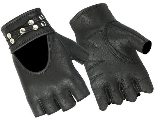 DS85 Women's Fingerless Glove with Rivets Detailing-Daniel Smart Mfg - Retail