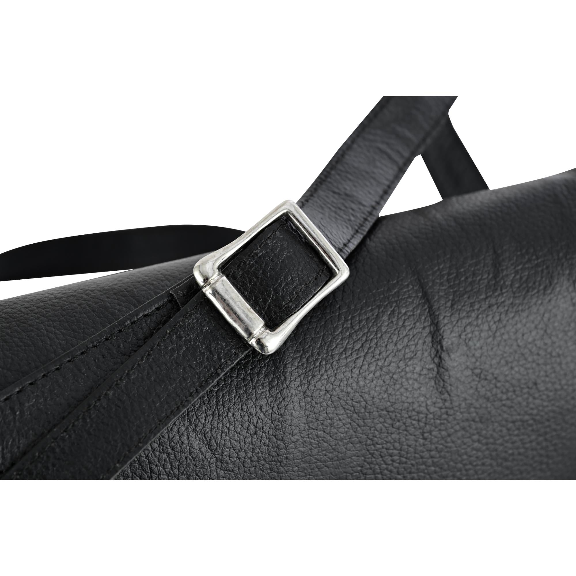 DS8500 Women's Black Construction Leather Purse/Shoulder Bag-Purses-Daniel Smart Mfg - Retail