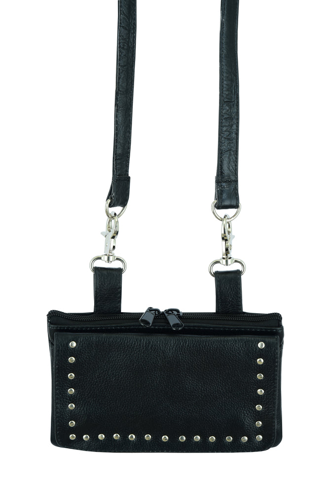 DS8586 Leather Belt Bag - Small-Purses-Daniel Smart Mfg - Retail