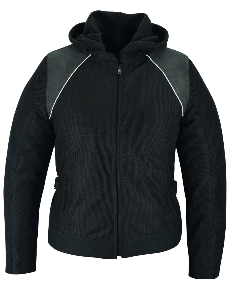 DS867 Women's Mesh 3-in-1 Riding Jacket (Black/Black Tone Reflective)-Daniel Smart Mfg - Retail