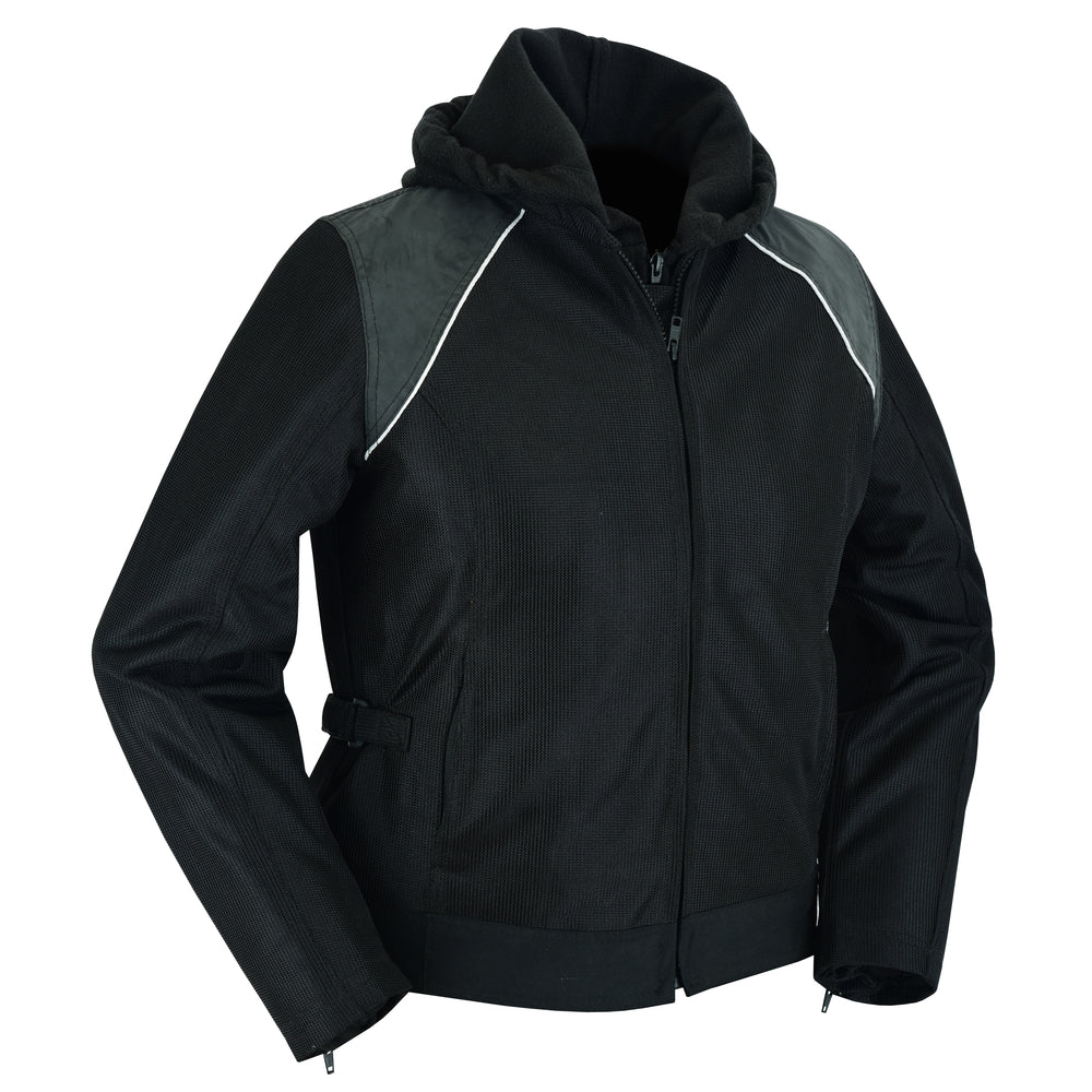 DS867 Women's Mesh 3-in-1 Riding Jacket (Black/Black Tone Reflective)-Daniel Smart Mfg - Retail